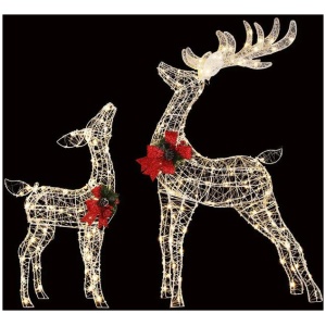 2 PCS Christmas Lights 170 LED Fairy Light Reindeer Decorations Jingle Jollys