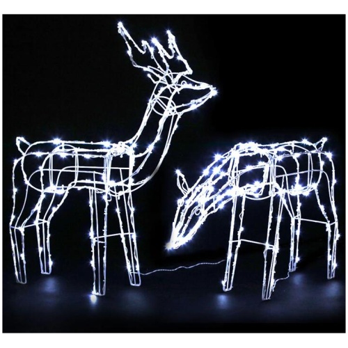 2 PCS Christmas Lights Reindeers 200 LED Decorations Jingle Jollys