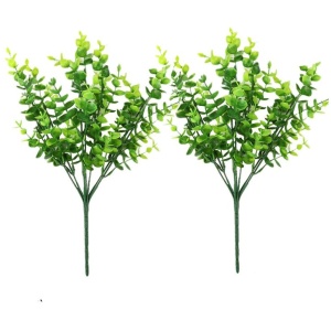 2 Pack Fake Plants Faux Artificial Eucalyptus Plants Home Garden Window Office Wedding Decoration