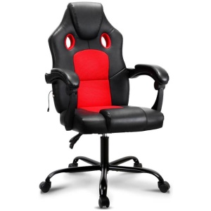 2 Point Massage Gaming Office Chair PU Leather Red
