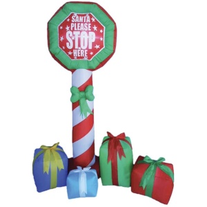 210cm Xmas Father Christmas Charm Santa Claus "Please Stop Here Sign" Décor