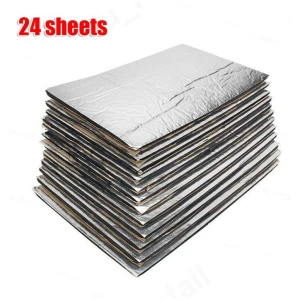 24 Sheet Self-adhesive Sound Deadener Heat Shield Insulation Deadening Mat