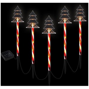 25 LED 5 PCS Christmas Lights Path Ground Light Garden Decorations Jingle Jollys