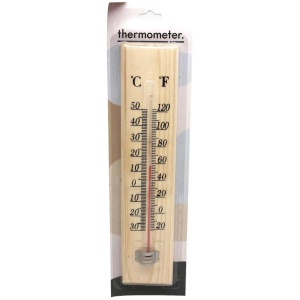 27cm Wooden Thermometer Indoor Outdoor Glass Wall Hanging Room Sensor Jumbo