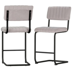 2x Bar Stools Velvet Chairs