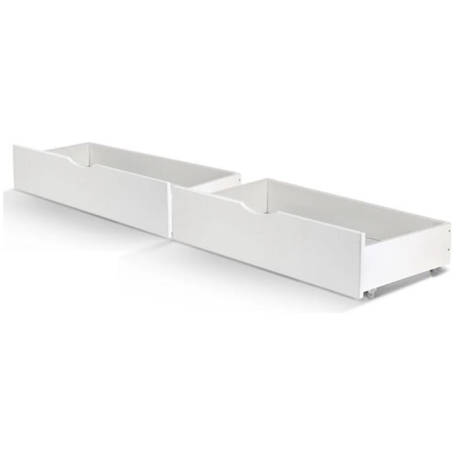 2x Bed Frame Storage Drawers Trundle White