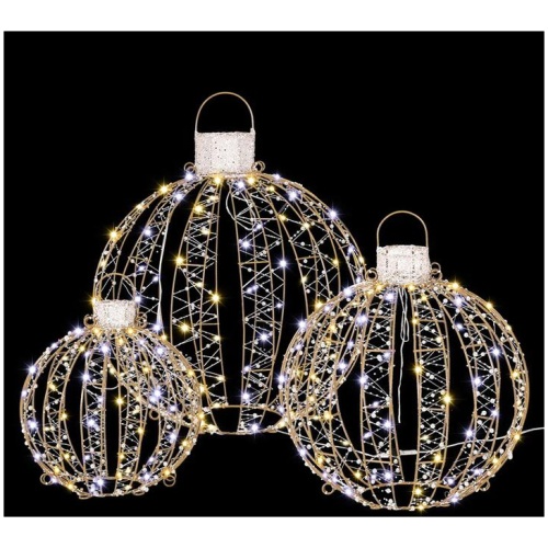 3 PCS Christmas Lights 360 LED Fairy Light Ball Decorations Jingle Jollys