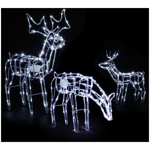 3 PCS Christmas Lights Reindeers 250 LED Decorations Jingle Jollys
