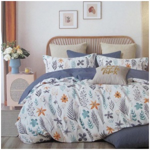 300TC Adriana Reversible Cotton Quilt Cover Set Queen