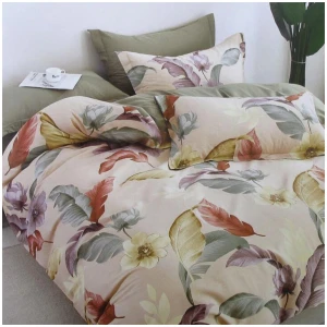 300TC Bahamas Taupe Reversible Cotton Quilt Cover Set King