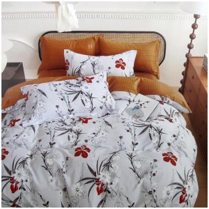 300TC Boronia Silver Reversible Cotton Quilt Cover Set Queen