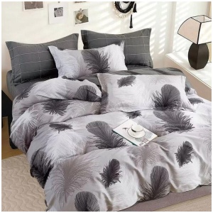 300TC Heidi Grey Reversible Cotton Quilt Cover Set King