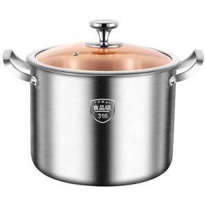 316 Stainless Steel 2.5mm Thick Soup Pot 28cm Inner Diameter Healthy Cooking