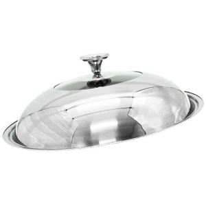 32cm Stainless steel Lid with Glass Window Frypan Casserole Pot Wok Replacement