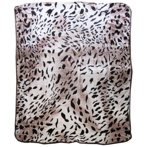 375gsm 1 Ply Animal Print Faux Mink Blanket Queen 200x240 cm Jaguar
