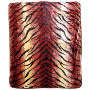 375gsm 1 Ply Animal Print Faux Mink Blanket Queen 200x240 cm Tiger
