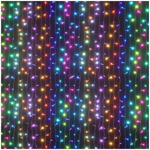 3X6M Christmas Lights Curtain Light 960 LED RGB Remote Jingle Jollys