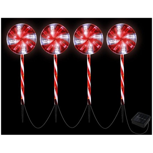 4 PCS Christmas Lights Path Ground Light Garden Decoration 112 LED Jingle Jollys