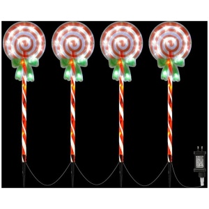 4 PCS Christmas Lights Path Ground Light Garden Decorations 68 LED Jingle Jollys