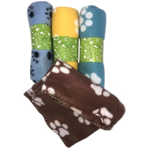 4 X Pet Blanket Dog Cat Rug Puppy Kitten Washable Soft Warmth Fleece 100 X 70 CM