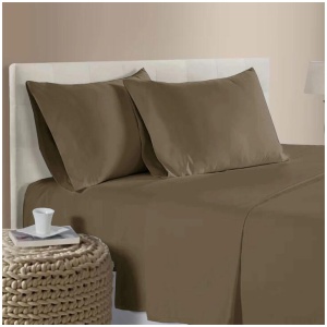 400TC Bamboo Cotton Sheet Set Latte Queen