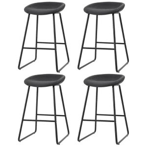 4x Bar Stools Kitchen Dining Chairs Counter Stool PU Leather Metal