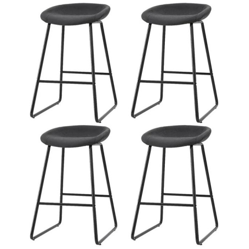 4x Bar Stools Kitchen Dining Chairs Counter Stool PU Leather Metal