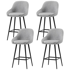 4x Bar Stools Upholstered Stool Counter Seat Kitchen Dining Chairs