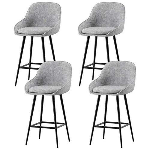 4x Bar Stools Upholstered Stool Counter Seat Kitchen Dining Chairs