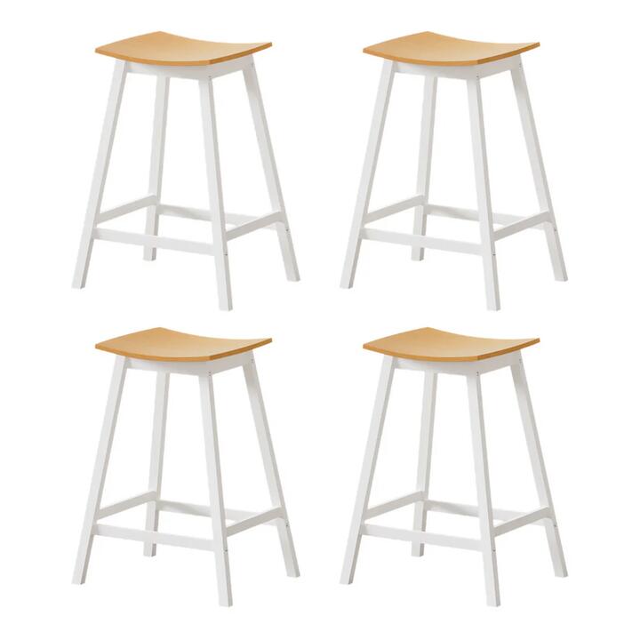4x Bar Stools Wooden Chairs Oak
