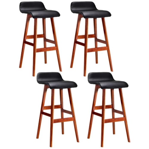 4x Bar Stools Wooden Stool Black