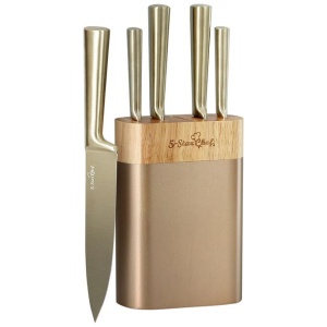 5-Star Chef 6PCS Kitchen Knife Set Stainless Steel Nonstick Block Chef Sharp