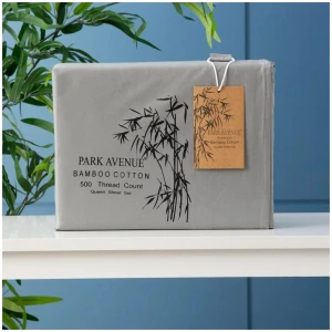 500 TC Bamboo Cotton Charcoal Split King Sheet Set by Park Avenue