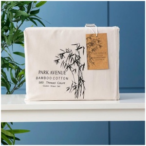 500 TC Bamboo Cotton Dove Split King Sheet Set by Park Avenue
