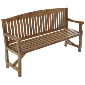 5FT Outdoor Garden Bench Wooden 3 Seat Chair Patio Furniture Natural