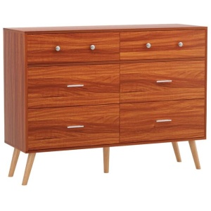 6 Chest of Drawers Storage Cabinet Walnut