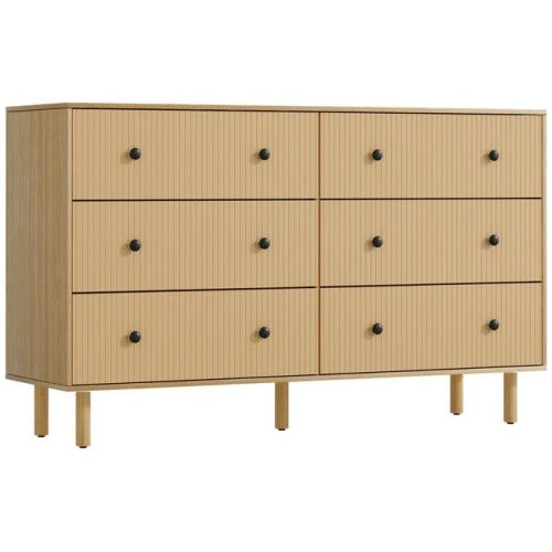6 Chest of Drawers Tallboy Cabinet - RUTH Pine