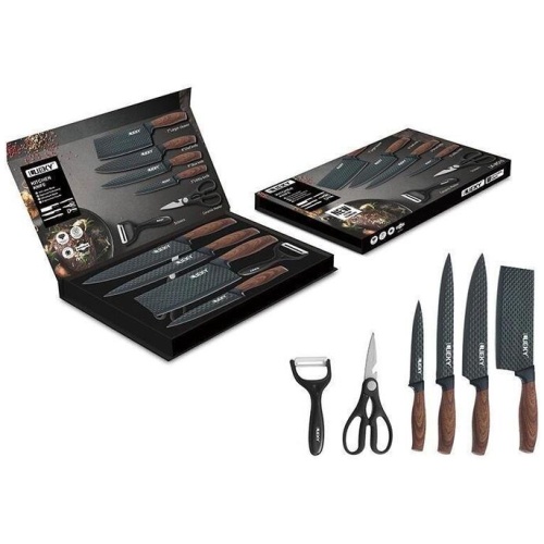 6 pieces Kitchen Knife Set Everich Chef Knives Stainless Steel Nonstick Scissor