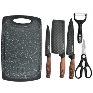 6 pieces Kitchen Knife Set Everich Chef Knives Stainless Steel Nonstick Scissor Cutting Board