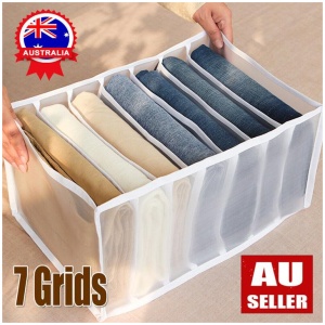 7 Grids Mesh Foldable Clothes Storage Jeans Pants Organizer Clothes Organizer