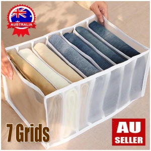 7 Grids Mesh Foldable Clothes Storage Jeans Pants Organizer Clothes Organizer