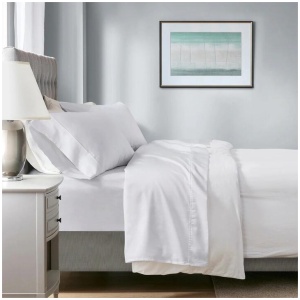 700 TC Tencel Lyocell Fibre & Cotton White Deep Queen Sheet Set by Renee Taylor