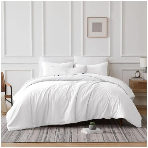 700 TC Tencel Lyocell Fibre & Cotton White King Quilt Cover Set by Renee Taylor