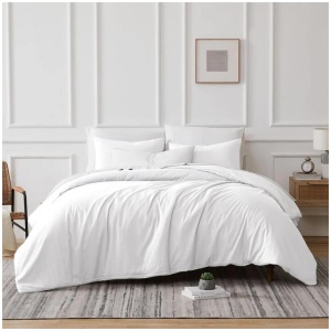 700 TC Tencel Lyocell Fibre & Cotton White Queen Quilt Cover Set by Renee Taylor