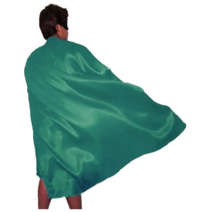 ADULT CAPE Costume Cloak Halloween Fancy Dress Coat Jacket Superhero Book Week - Green