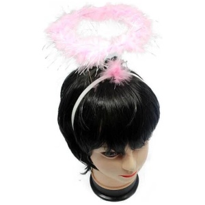 ANGEL HEADBAND Fairy Halo Hair Hoop Costume Dress Up Party - Pink