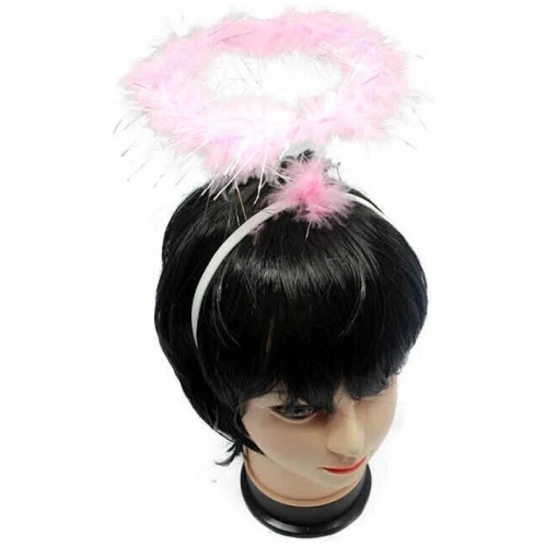 ANGEL HEADBAND Fairy Halo Hair Hoop Costume Dress Up Party - Pink