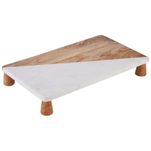 Academy Eliot Marble & Wood Platter Rectangle