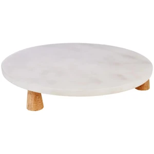 Academy Eliot Marble & Wood Platter Round