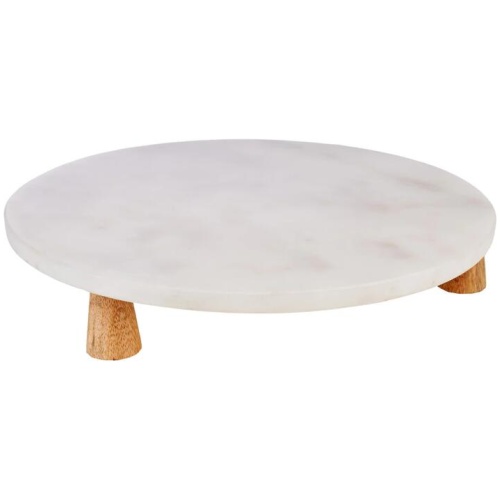Academy Eliot Marble & Wood Platter Round